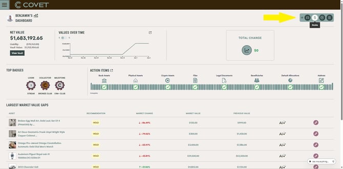 Dashboard add buttons